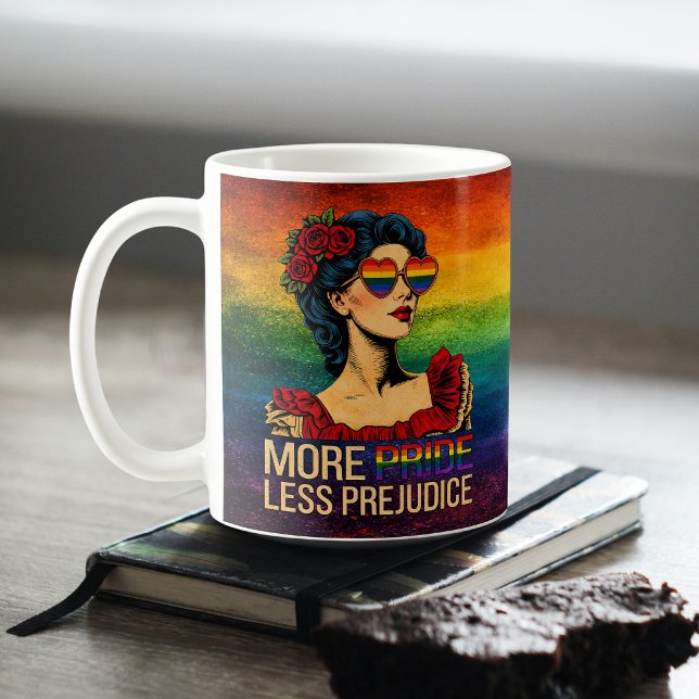 More Pride Less Prejudice Pride Month LGBTQ Coffee Mug (Creator Uploaded)