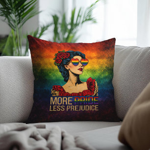 More Pride Less Prejudice Pride Month LGBTQ Cushion