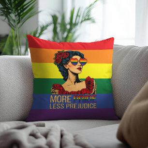 More Pride Less Prejudice Pride Month LGBTQ Cushion