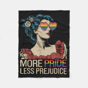 More Pride Less Prejudice Pride Month Lgbtq Fleece Blanket