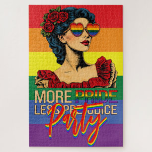 More Pride Less Prejudice Pride Month LGBTQ Jigsaw Puzzle