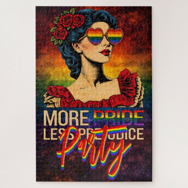 More Pride Less Prejudice Pride Month LGBTQ Jigsaw Puzzle (Vertical)
