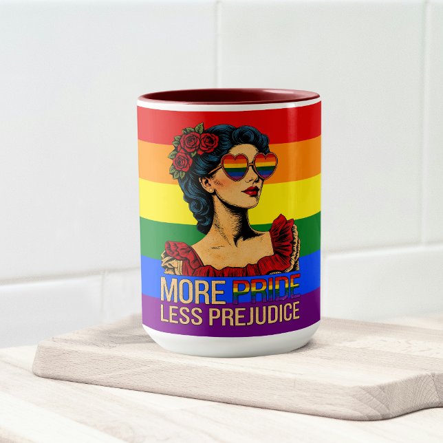 More Pride Less Prejudice Pride Month LGBTQ Mug (Creator Uploaded)