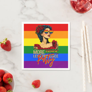 More Pride Less Prejudice Pride Month LGBTQ Napkin