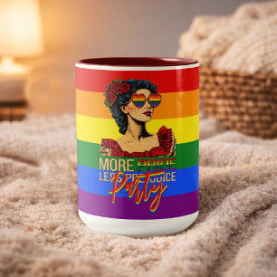 More Pride Less Prejudice Pride Month LGBTQ Two-Tone Coffee Mug