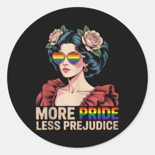More Pride Less Prejudice Pride Month Lgbtq Vintag Classic Round Sticker