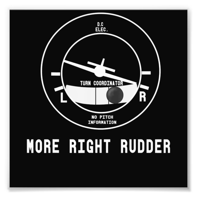 More Right Rudder Cfi Flight Instructor Pilot Gift Photo Print (Front)