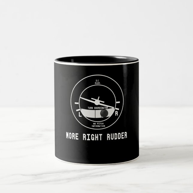 More Right Rudder Cfi Flight Instructor Pilot Gift Two-Tone Coffee Mug (Center)