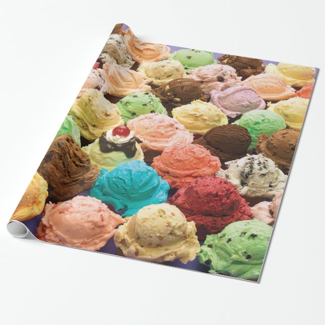More Scoops of Ice Cream Than You Could Ever Eat Wrapping Paper (Unrolled)