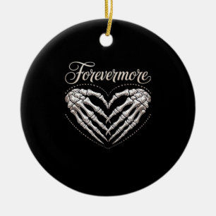 More Skeleton Hands Heart Gothic Halloween Ceramic Tree Decoration