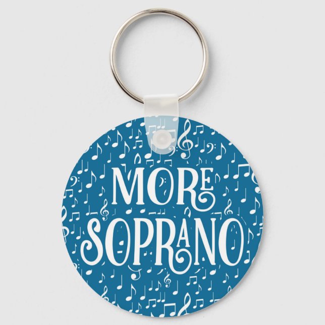 More Soprano - Blue White Singer Key Ring (Front)