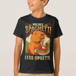 More Spaghetti Less Upsetti Capybara Illustration T-Shirt