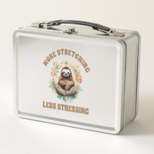 More Stretching Less Stressing Sloth Metal Lunch Box