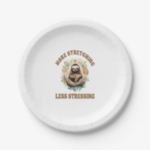 More Stretching Less Stressing Sloth Paper Plate