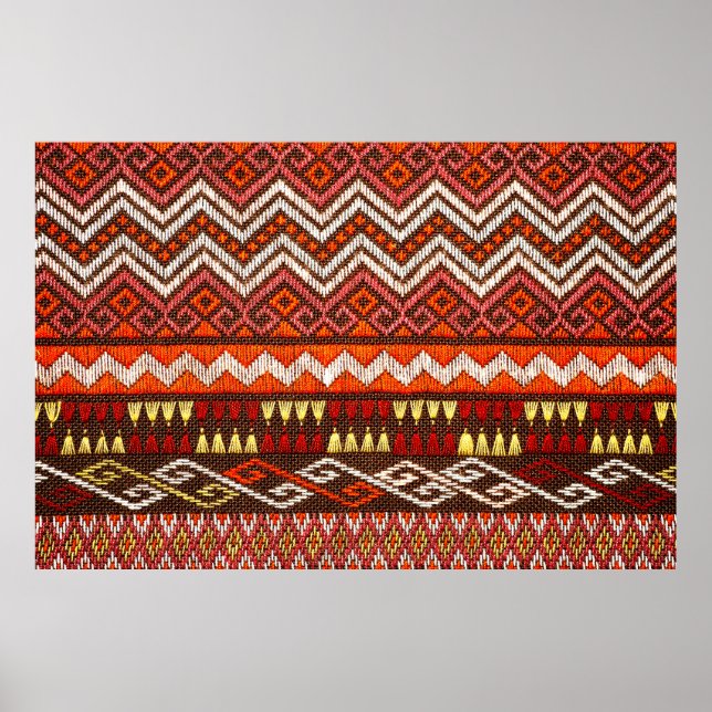 More than 100 years old colourful thai handcraft p poster (Front)