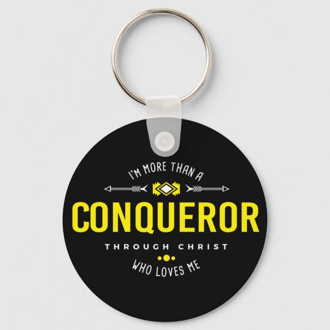 More than a conqueror Keychain (Front)