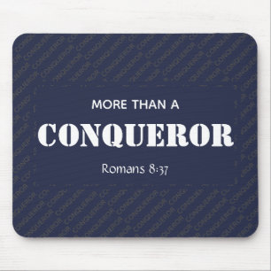 MORE THAN A CONQUEROR Motivational Christian Mouse Mat
