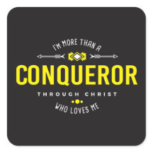 "More Than A Conqueror” Sticker
