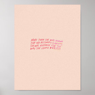 more than she was known for her accomplishments, poster