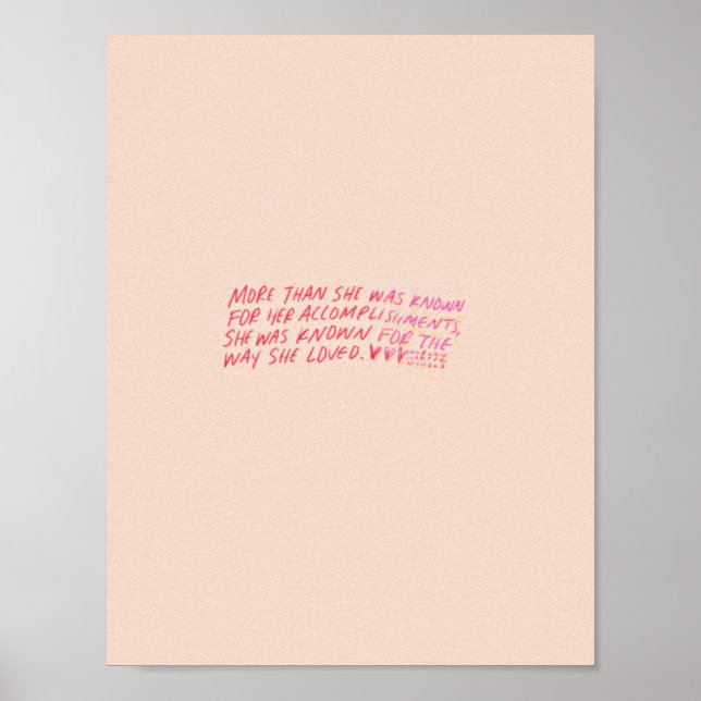 more than she was known for her accomplishments, poster (Front)