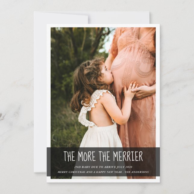 More The Merrier Baby Birth Announcement | Photo (Front)