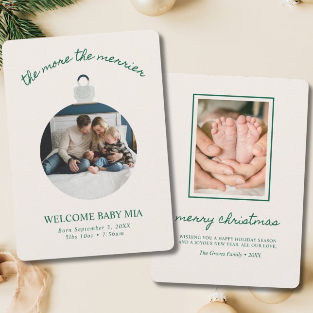 More the Merrier Christmas Baby Announcement  (More the Merrier Christmas Baby Announcement)