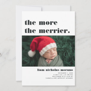 More The Merrier   Christmas Birth Announcement