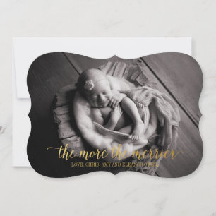 More the Merrier Holiday Card, Birth Announcement