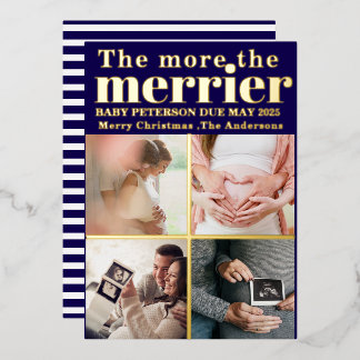 More the Merrier Modern Christmas Pregnancy Foil