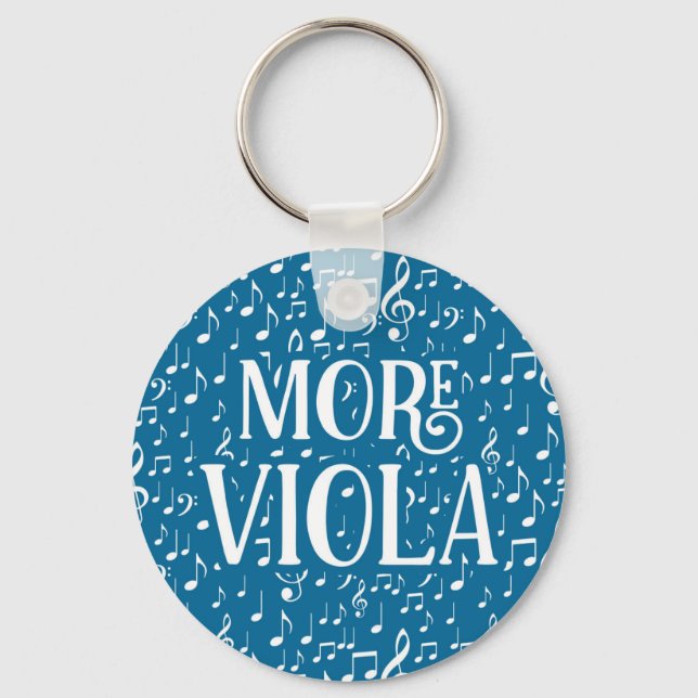 More Viola - Blue White Music Key Ring (Front)