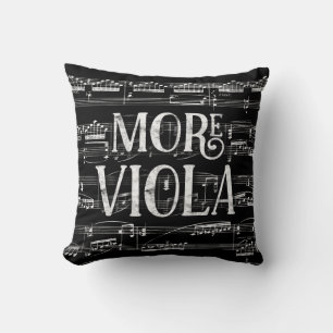 More Viola Chalkboard - Black White Music Cushion