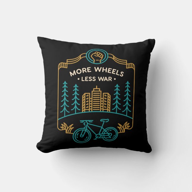 More Wheels Less War 1 Cushion (Front)