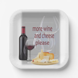 More Wine and Cheese Paper Plate