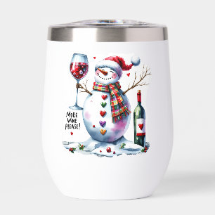 More wine please Snowman Drinking Wine 
