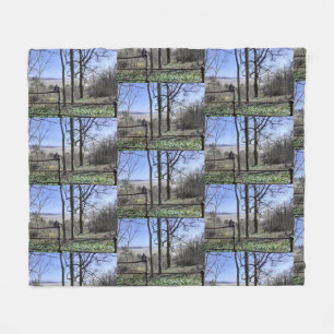 Morecambe Bay View Fleece Blanket