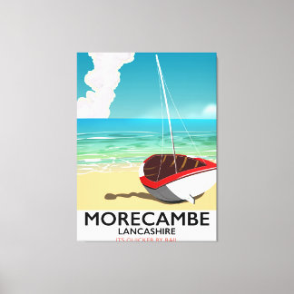 Morecambe, Lancashire Seaside travel poster Canvas Print