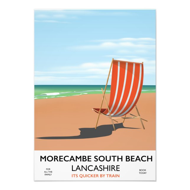 Morecambe South Beach Lancashire seaside poster (Front)