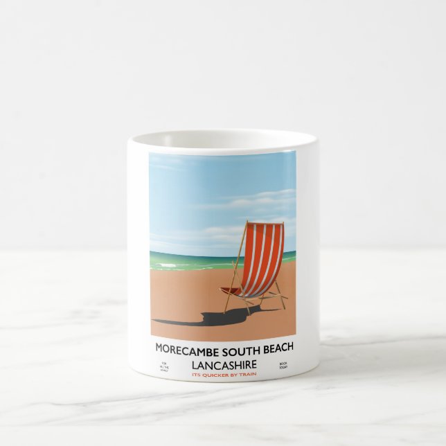 Morecambe South Beach Lancashire seaside poster Coffee Mug (Center)