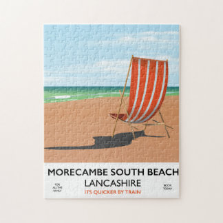 Morecambe South Beach Lancashire seaside poster Jigsaw Puzzle