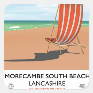 Morecambe South Beach Lancashire seaside poster Square Sticker