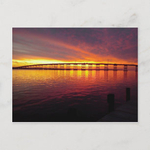 Morehead City Bridge at Sunset Postcard