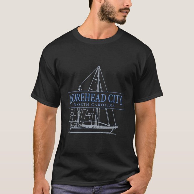 Morehead City North Carolina Sailboat T-Shirt (Front)