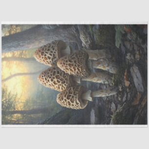 Morel Fungus Mushrooms Illustration Decoupage Tissue Paper