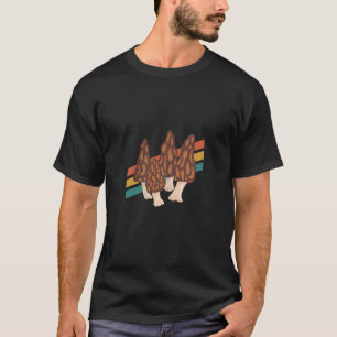 Morel Hunting Retro Stripe Mushroom Hunter 3 T-Shirt