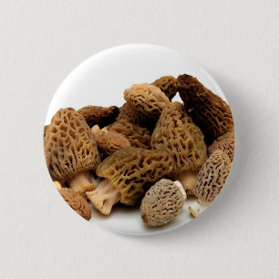 Morel Mushroom 6 Cm Round Badge