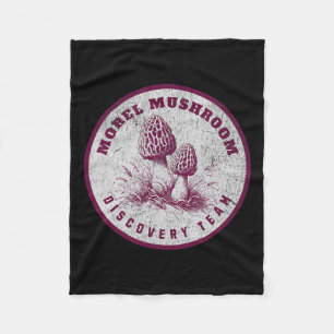 Morel Mushroom Discovery Team - Fun Mushroom Hunti Fleece Blanket