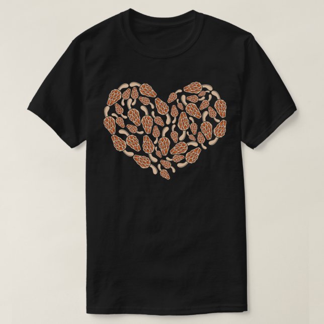 Morel Mushroom Heart T-Shirt (Design Front)