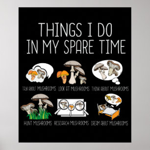 Morel Mushroom Hunter Gift Fugi Foraging Mushrooms Poster