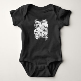 Morel Mushrooms Nature Witchy Skull Baby Bodysuit