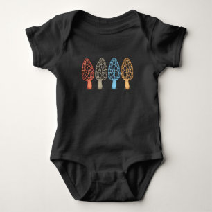 Morel Mushrooms Vintage Retro Hunters Mycology Baby Bodysuit